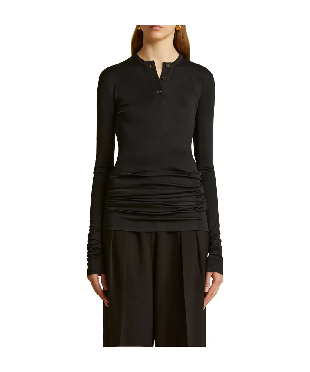 Long-Sleeved Button T-Shirt