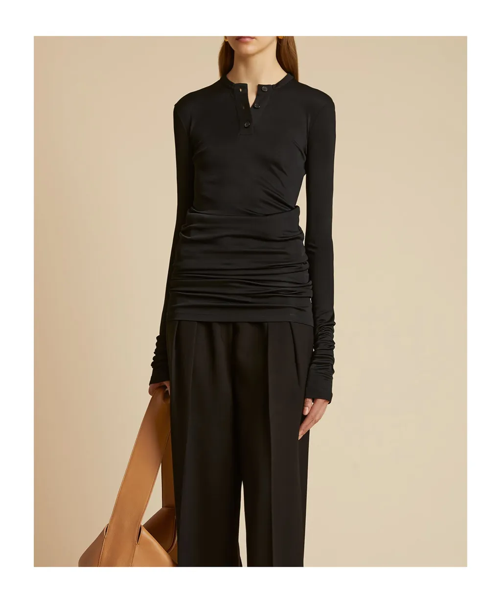 Long-Sleeved Button T-Shirt