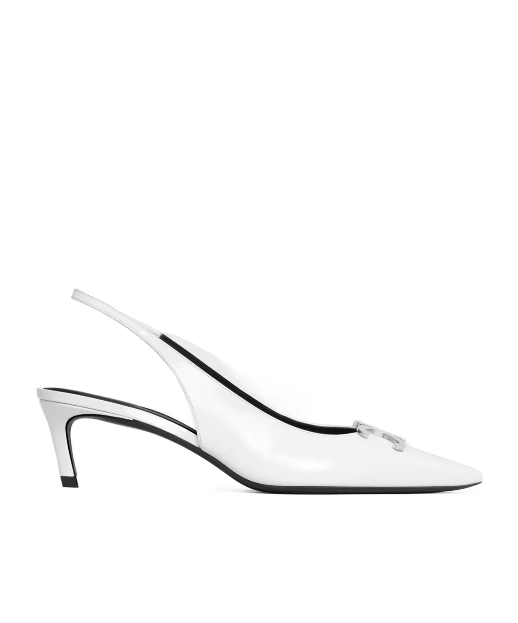 Celine Alma Triomphe Slingback In Glossy Calfskin