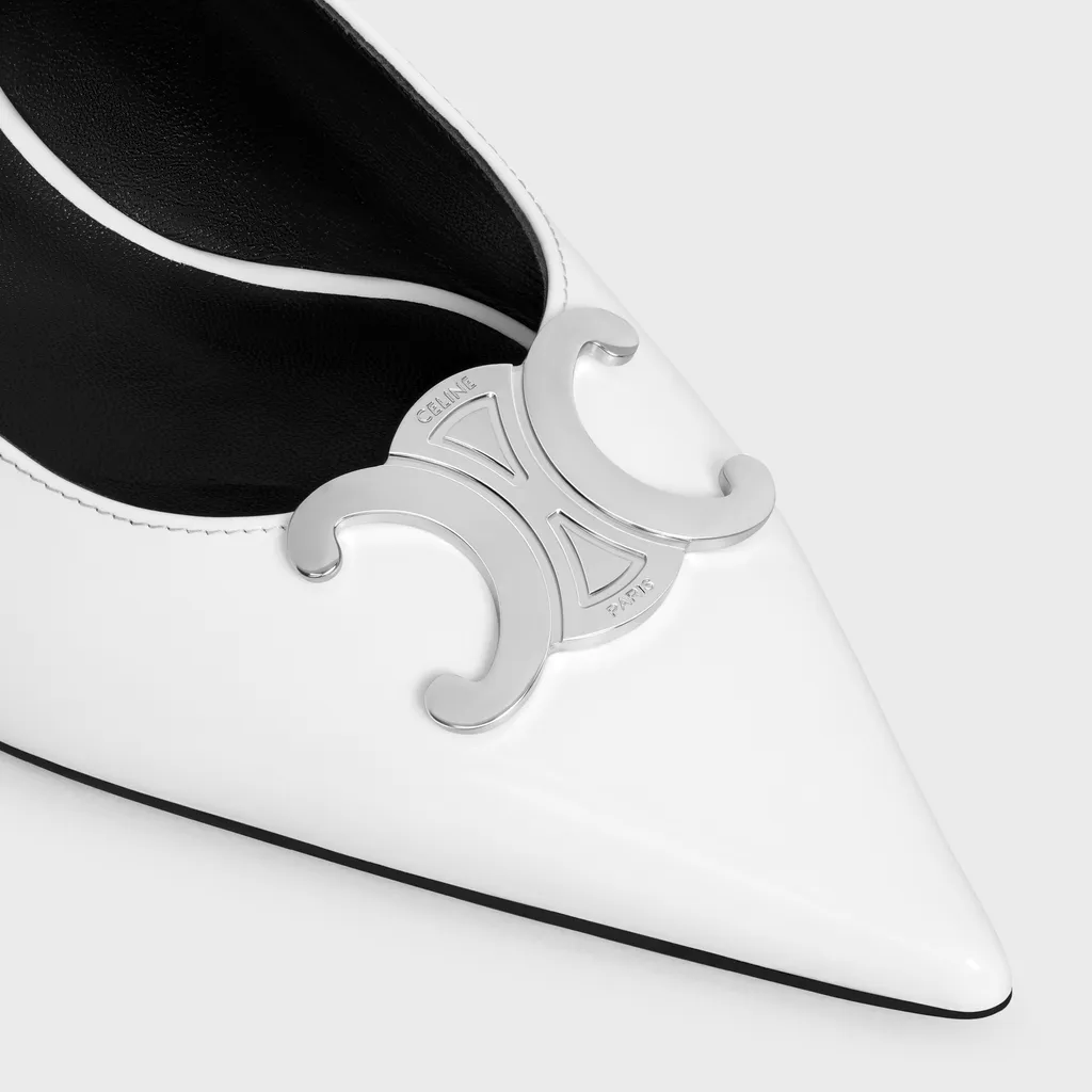 Celine Alma Triomphe Slingback In Glossy Calfskin