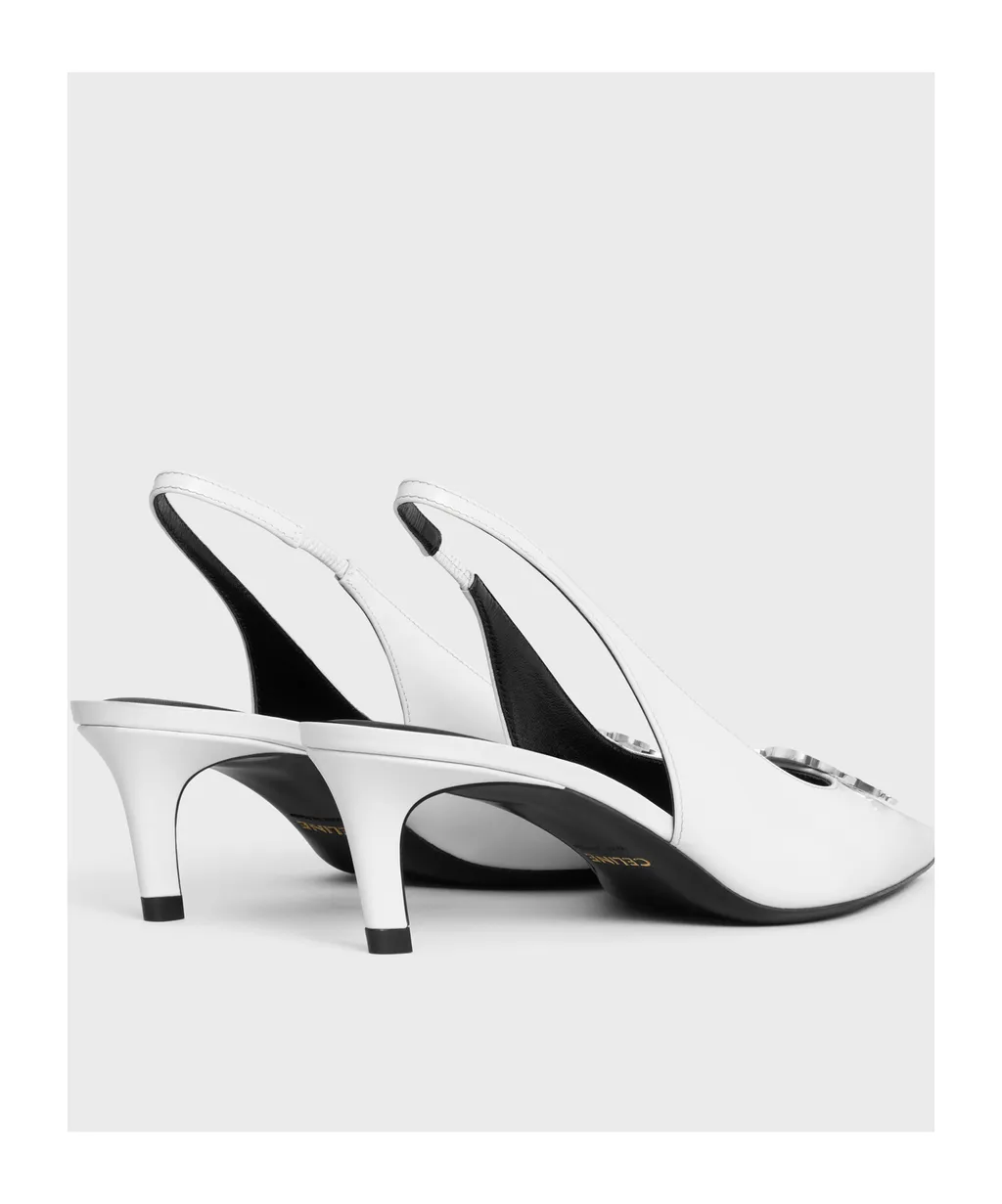 Celine Alma Triomphe Slingback In Glossy Calfskin