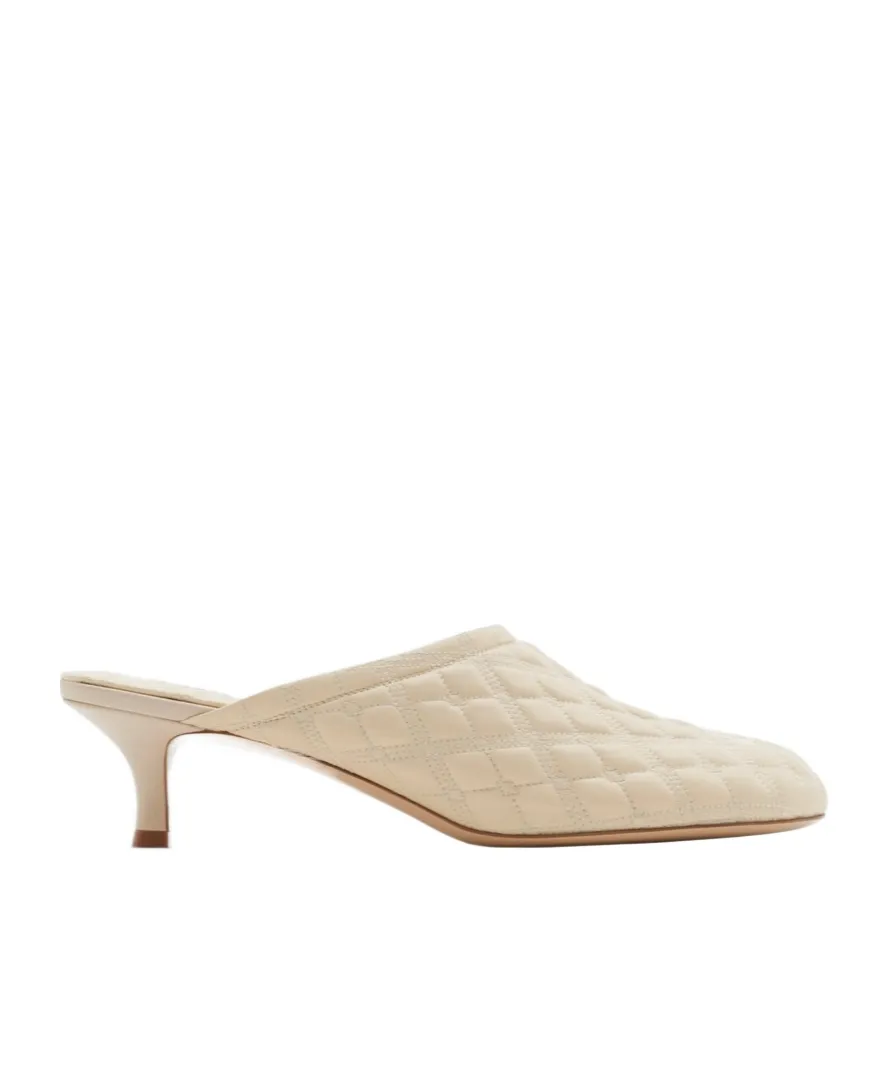 Burberry Embroidered Quilted Slip-On Mules