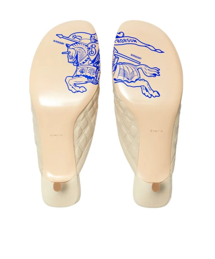 Burberry Embroidered Quilted Slip-On Mules
