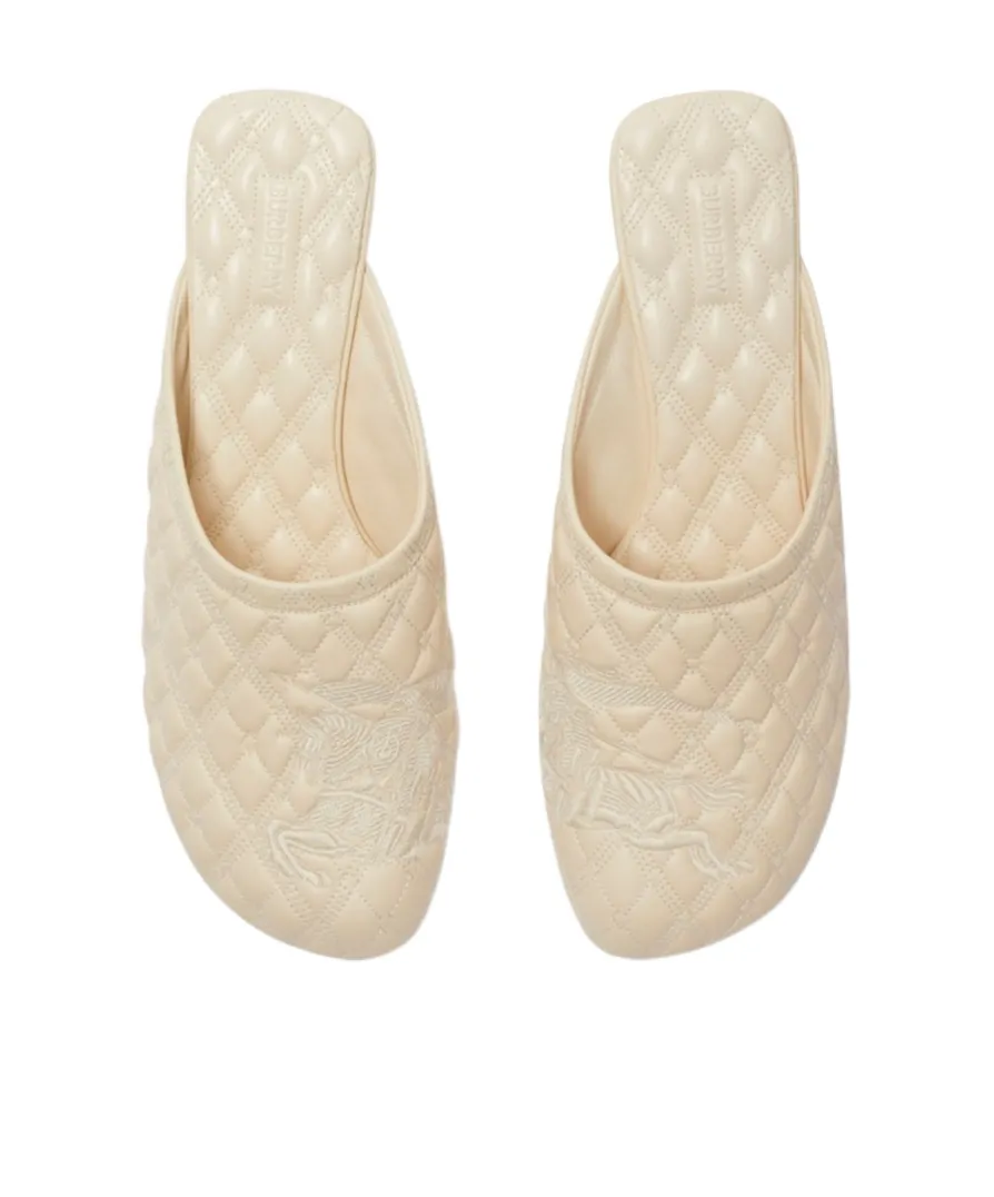 Burberry Embroidered Quilted Slip-On Mules