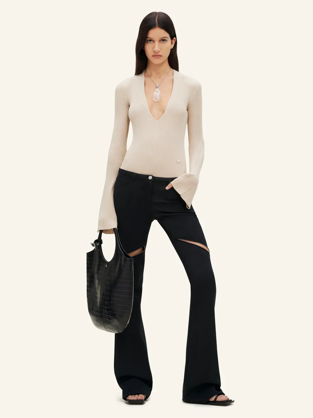 Ribbed-Knit Bodysuit