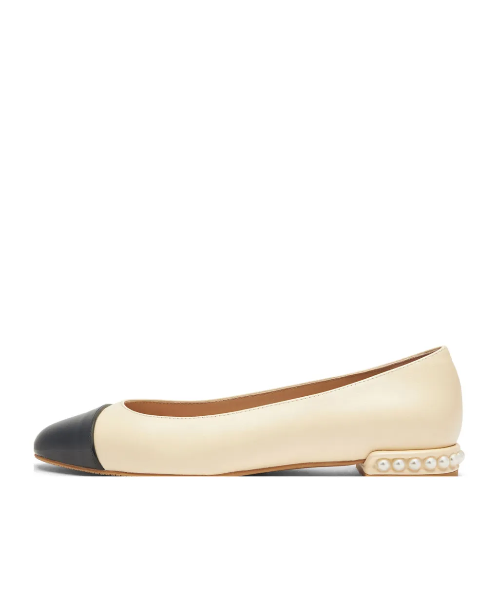 Pearl Flat Leather Ballerina Shoes