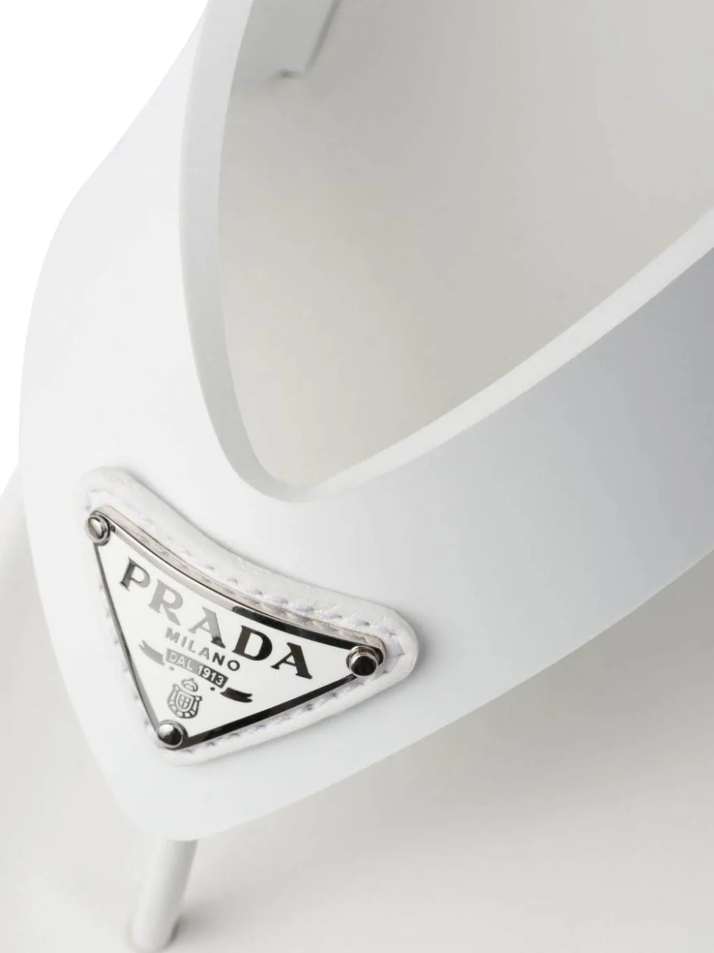 Prada Triangle-Logo Round-Toe Flip Flops