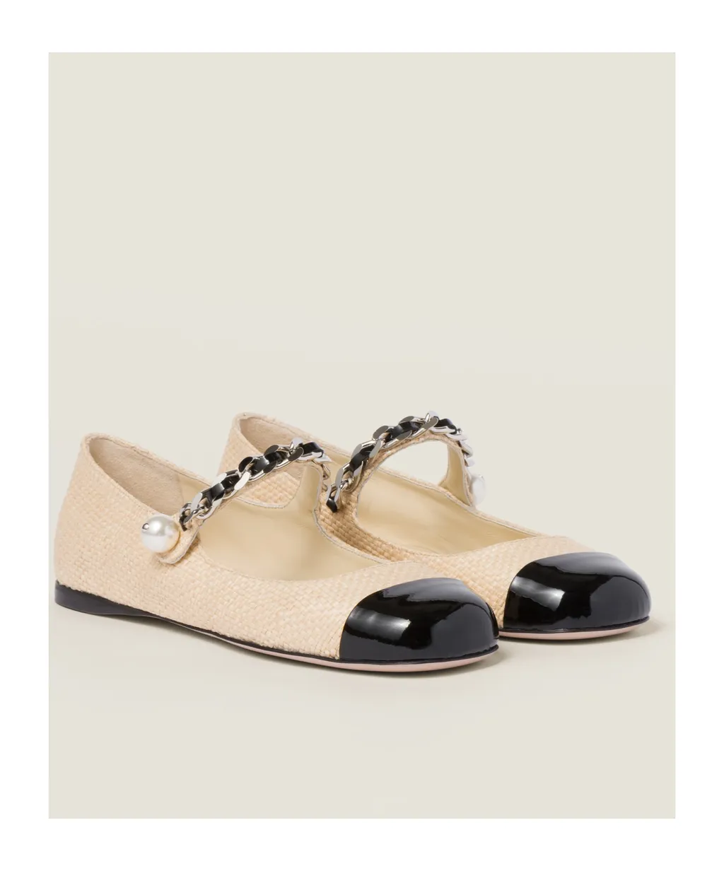 Miu Miu Two-Toned Chain-Linked Ballerinas