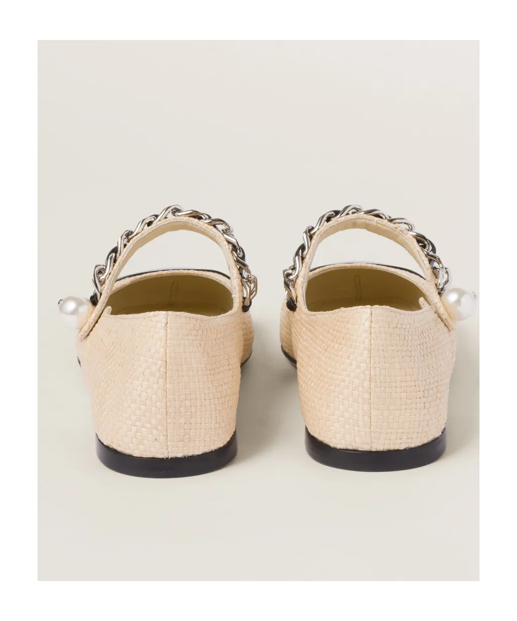Miu Miu Two-Toned Chain-Linked Ballerinas