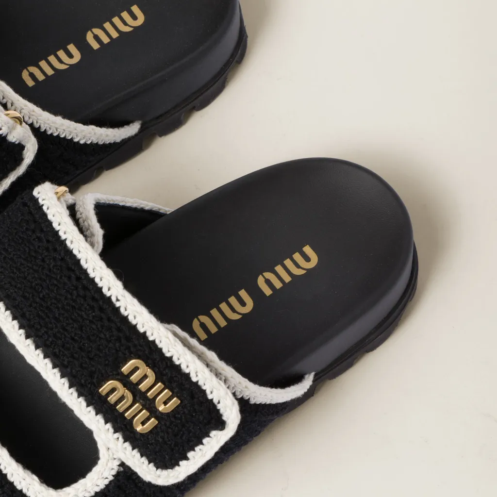 Miu Miu Logo-Lettering Slip-On Sandals