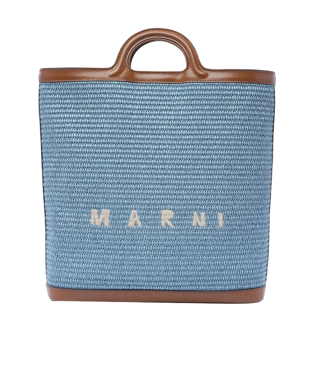 Marni Tropicalia Logo Embroidered Raffia Tote Bag