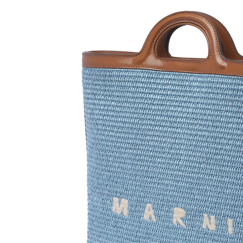 Marni Tropicalia Logo Embroidered Raffia Tote Bag