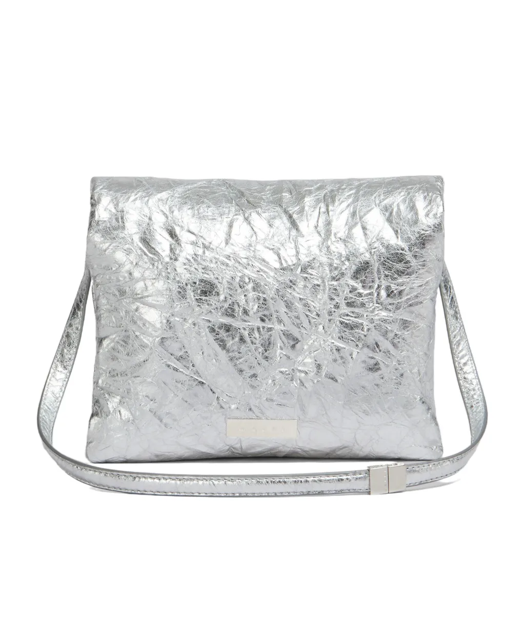 Marni Logo Plaque Metallic Effect Shoulder Bag