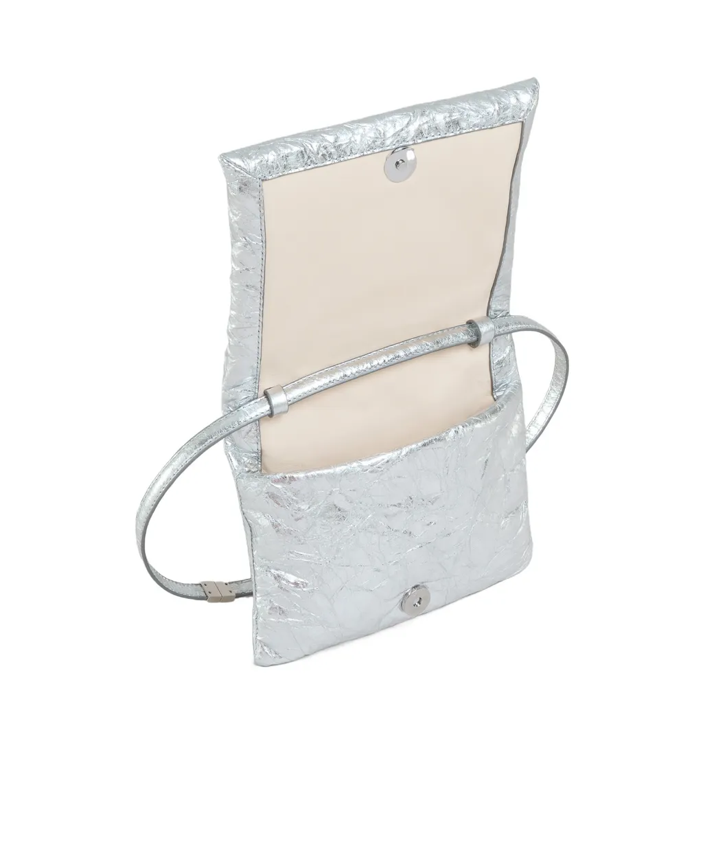 Marni Logo Plaque Metallic Effect Shoulder Bag