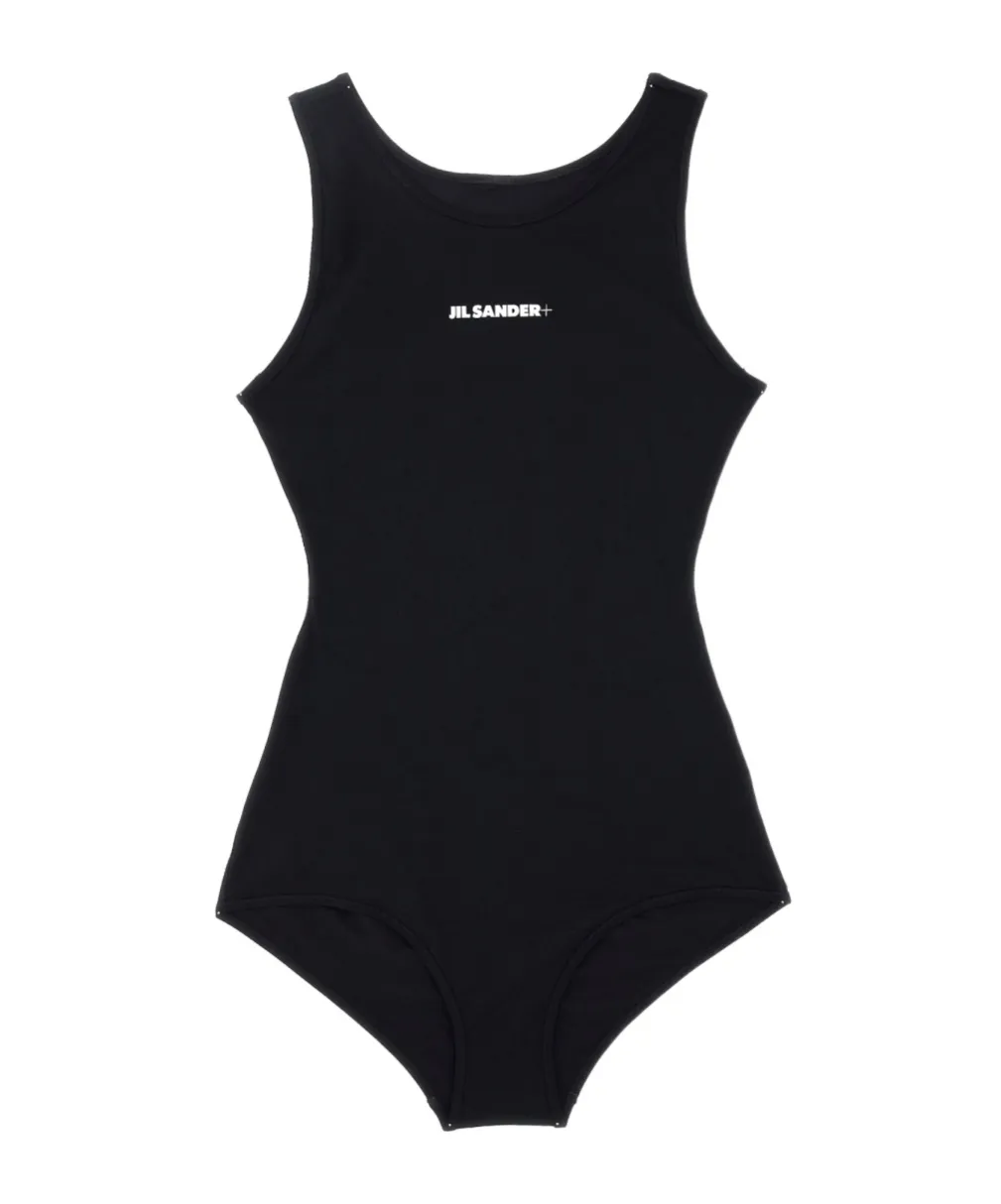 Jil Sander Logo Printed One-Piece Swimsuit