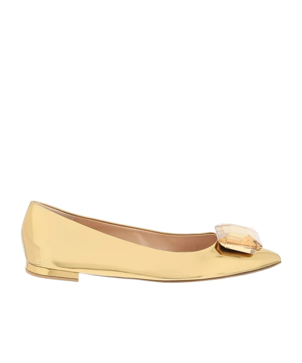 Gianvito Rossi Jaipur Pointed Toe Embellished Ballet Flats