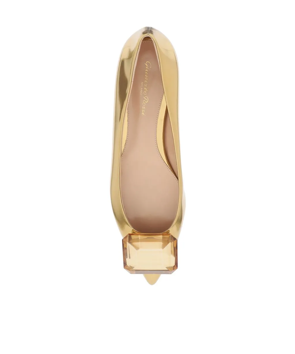 Gianvito Rossi Jaipur Pointed Toe Embellished Ballet Flats