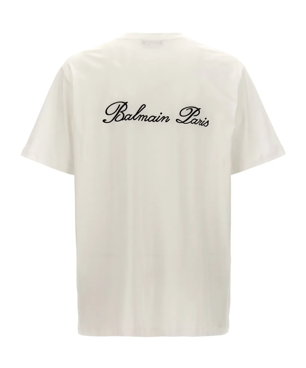 Loose T-Shirt With Balmain Signature Embroidery