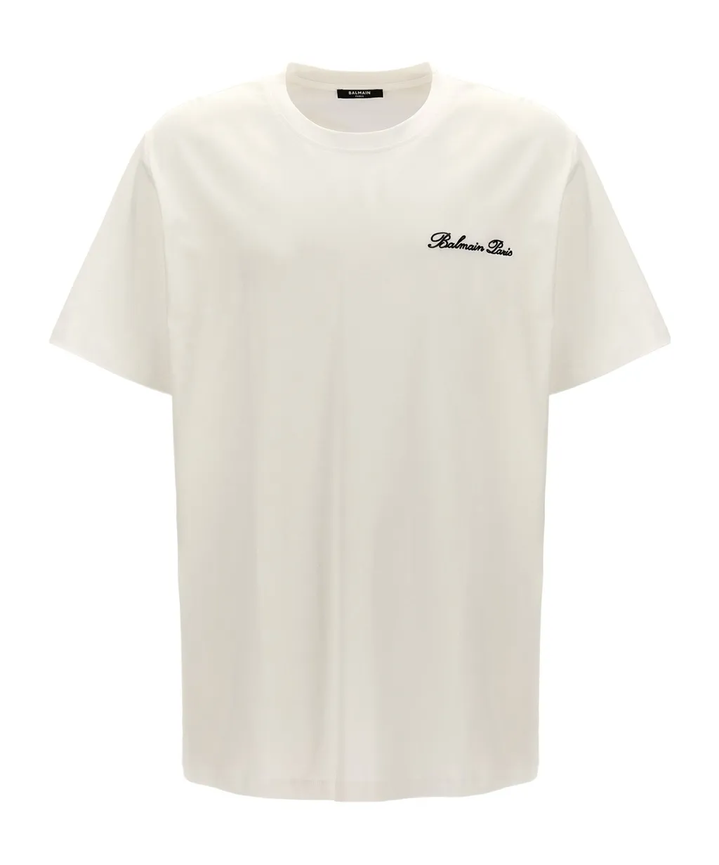 Loose T-Shirt With Balmain Signature Embroidery