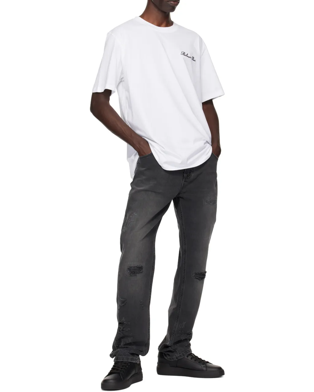Loose T-Shirt With Balmain Signature Embroidery