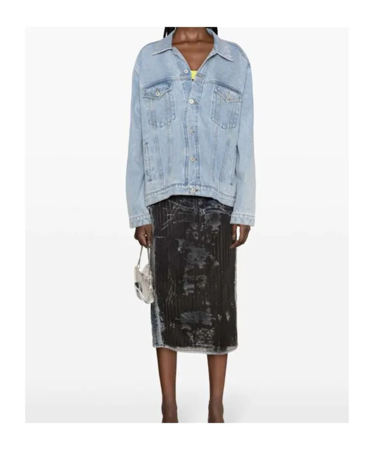 Long-Sleeved Denim Coat