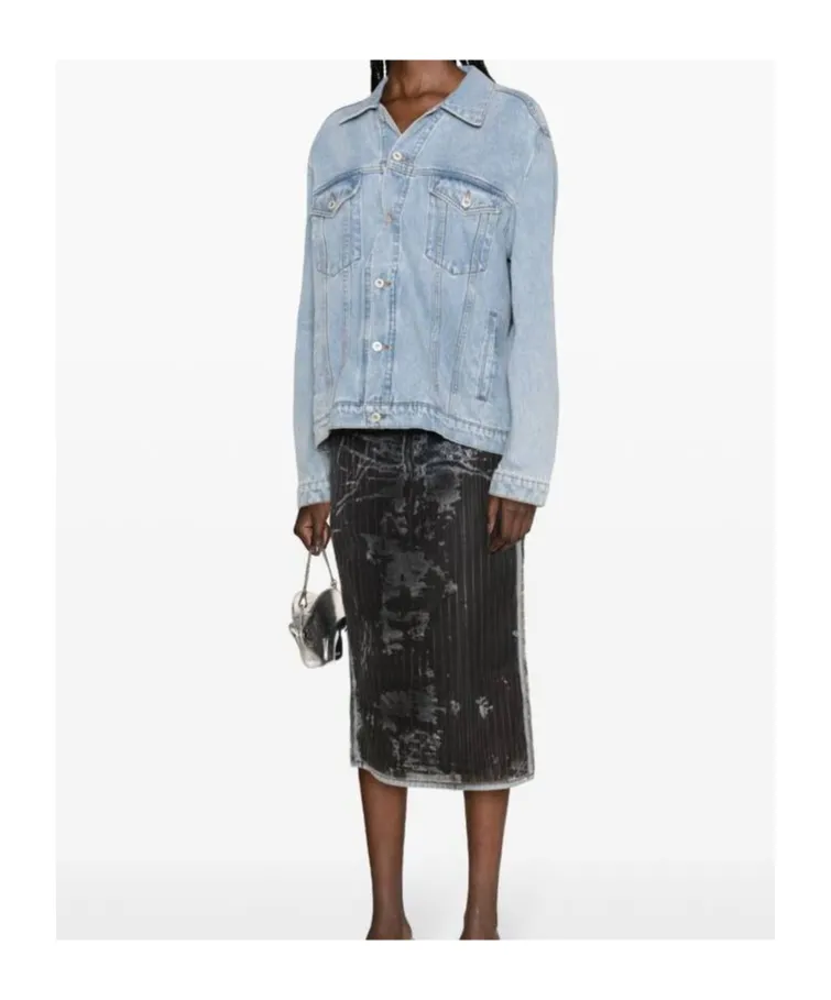 Long-Sleeved Denim Coat