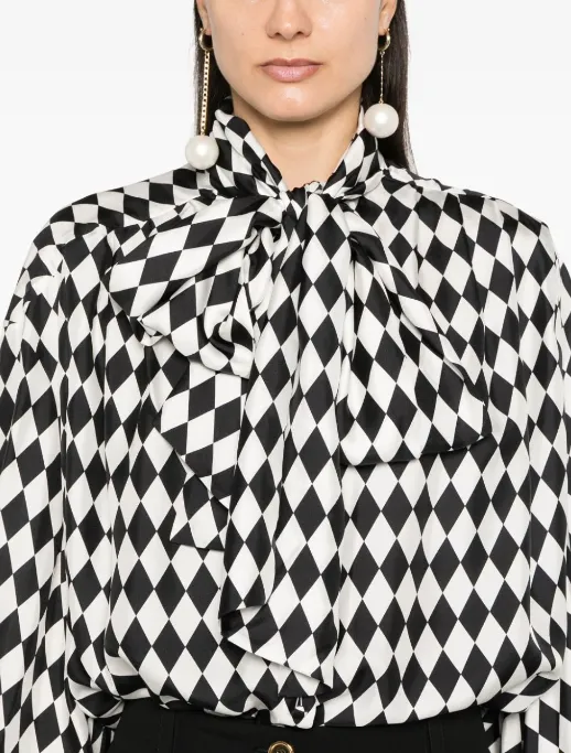 Balmain Geometric Patterned Satin Shirt