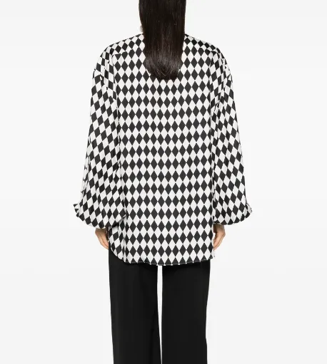 Balmain Geometric Patterned Satin Shirt