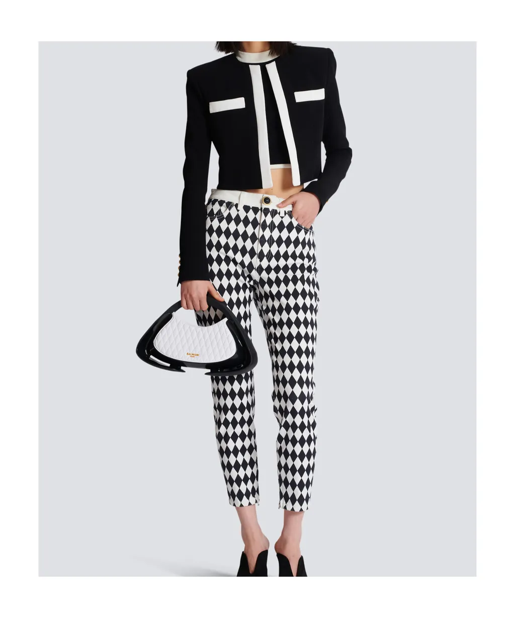 Balmain Two-Tone Crepe Spencer Jacket