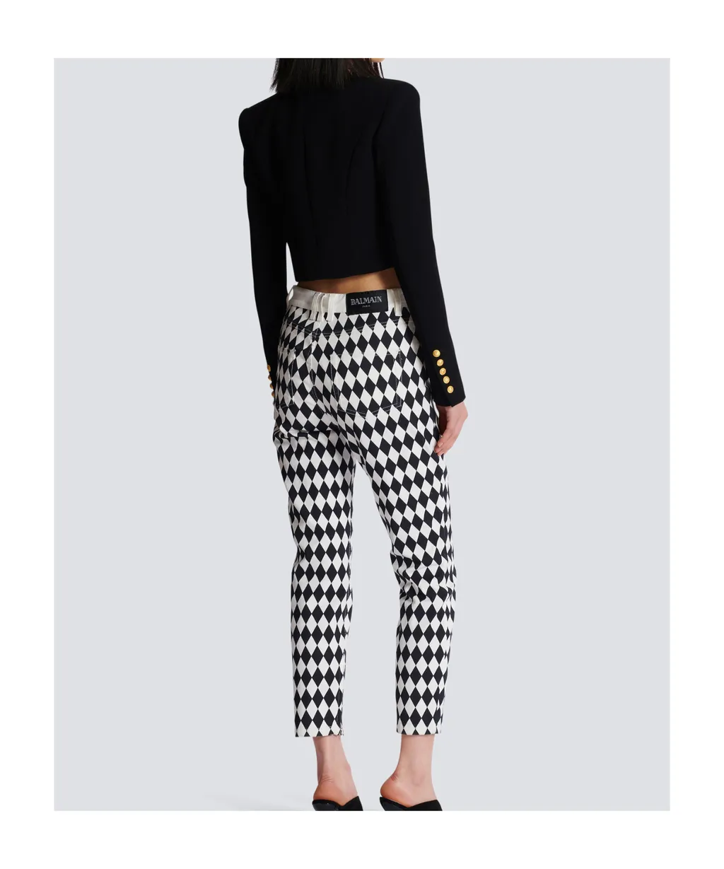 Balmain Two-Tone Crepe Spencer Jacket