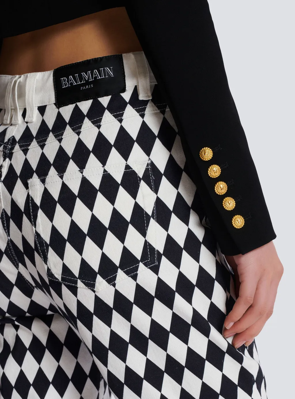 Balmain Two-Tone Crepe Spencer Jacket