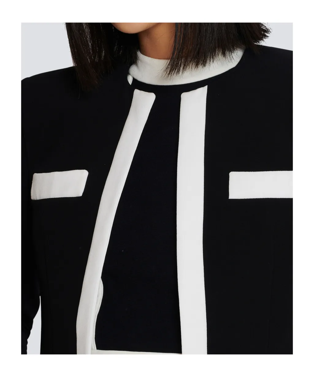 Balmain Two-Tone Crepe Spencer Jacket