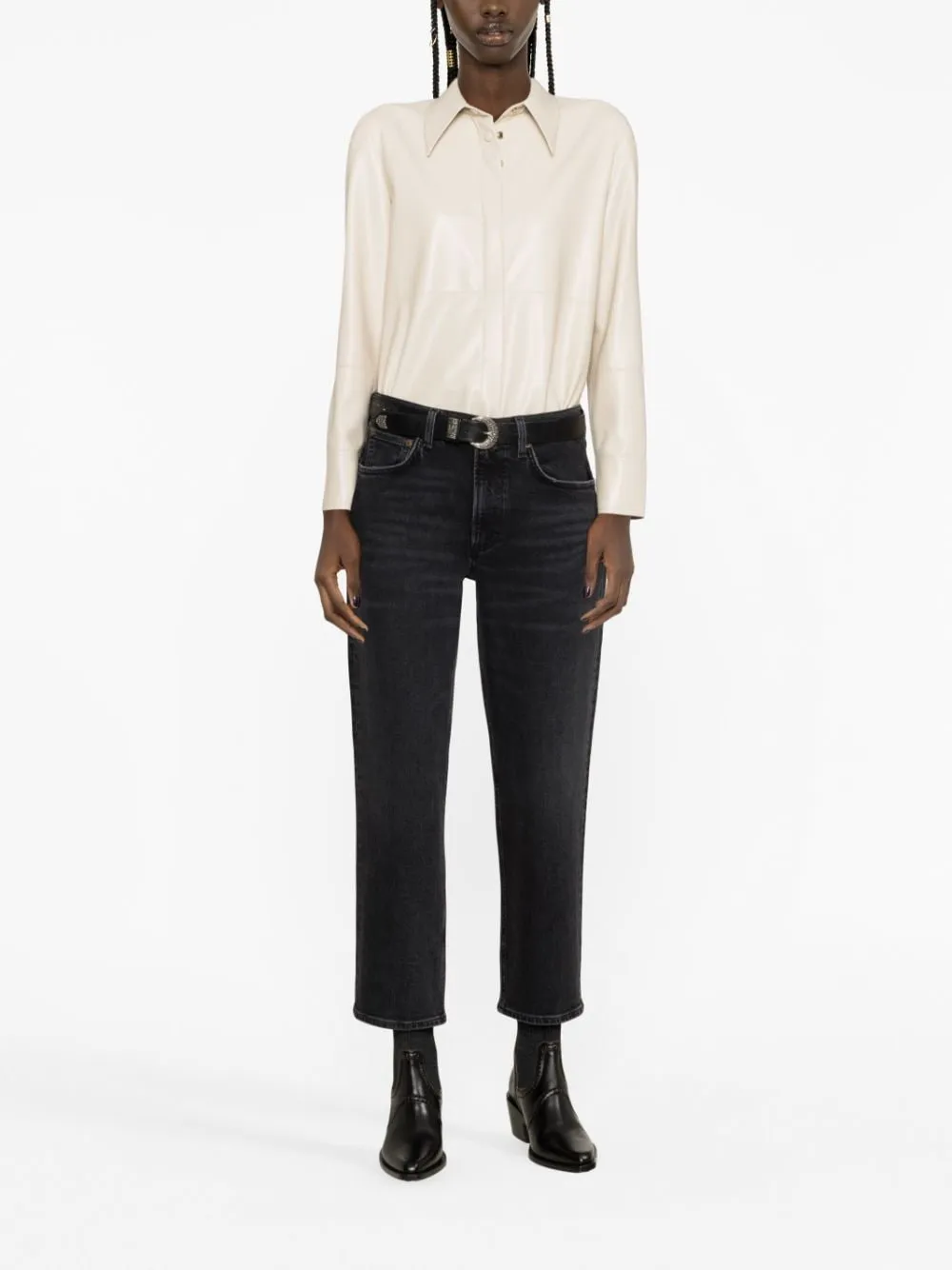 Kye Cropped Straight-Leg Jeans