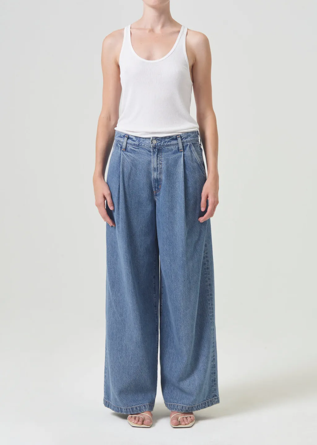 Agolde Ellis Pleated Wide-Leg Jeans