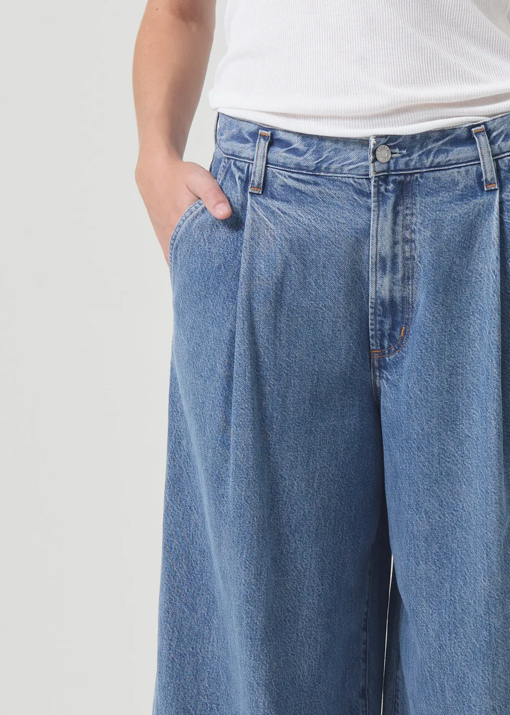 Agolde Ellis Pleated Wide-Leg Jeans