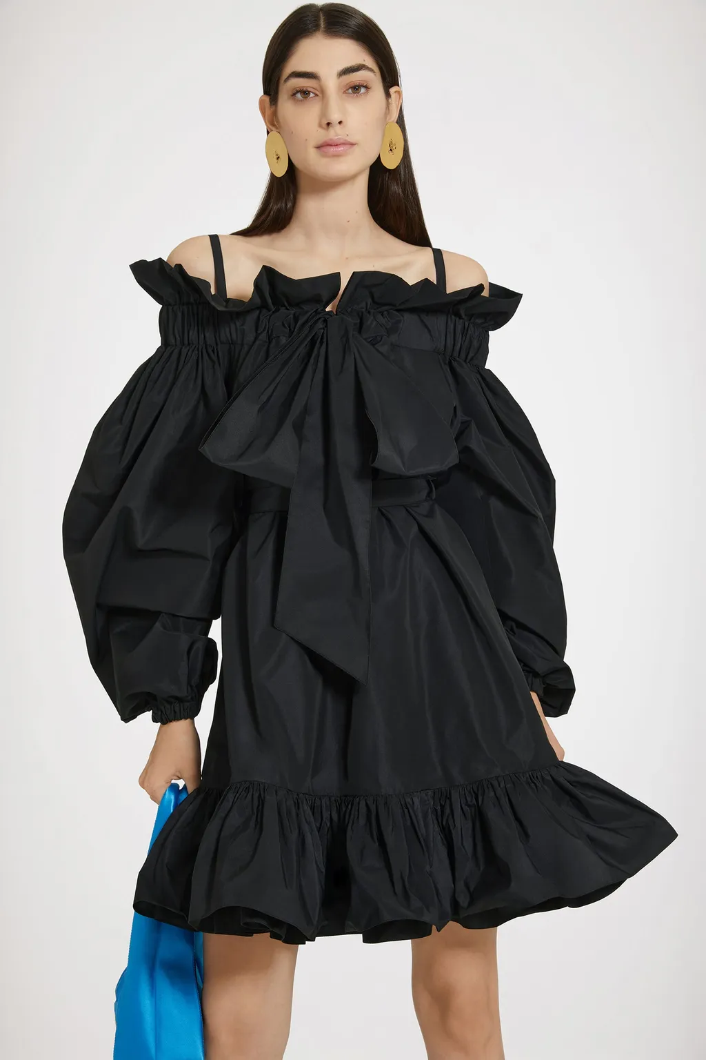 Patou Volume Ruffled Cold-Shoulder Mini Dress