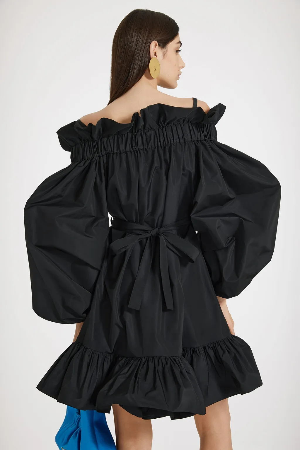 Patou Volume Ruffled Cold-Shoulder Mini Dress