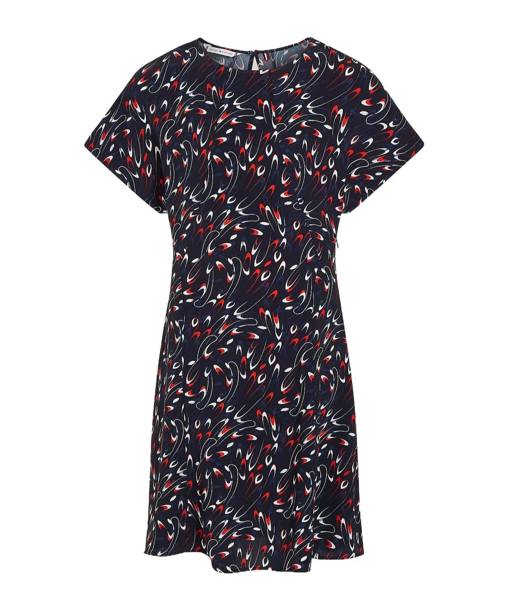 Round-Collar Short-Sleeve Dress