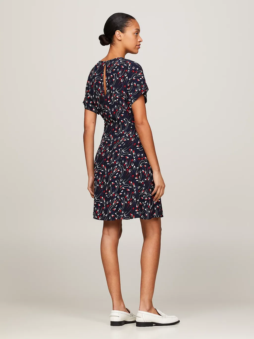 Round-Collar Short-Sleeve Dress