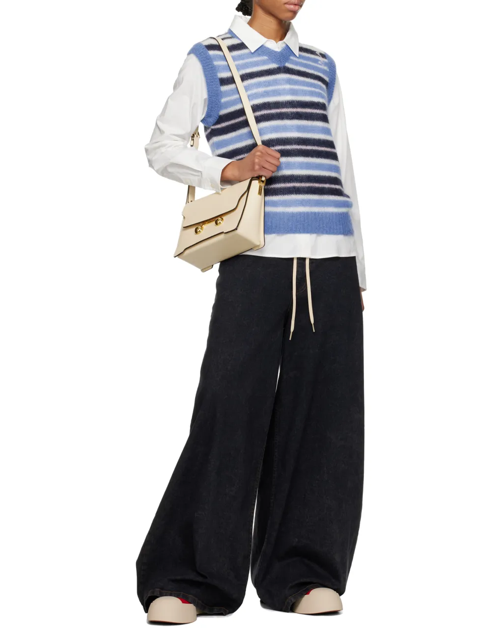 Marni Trunkaroo Foldover Top Medium Shoulder Bag
