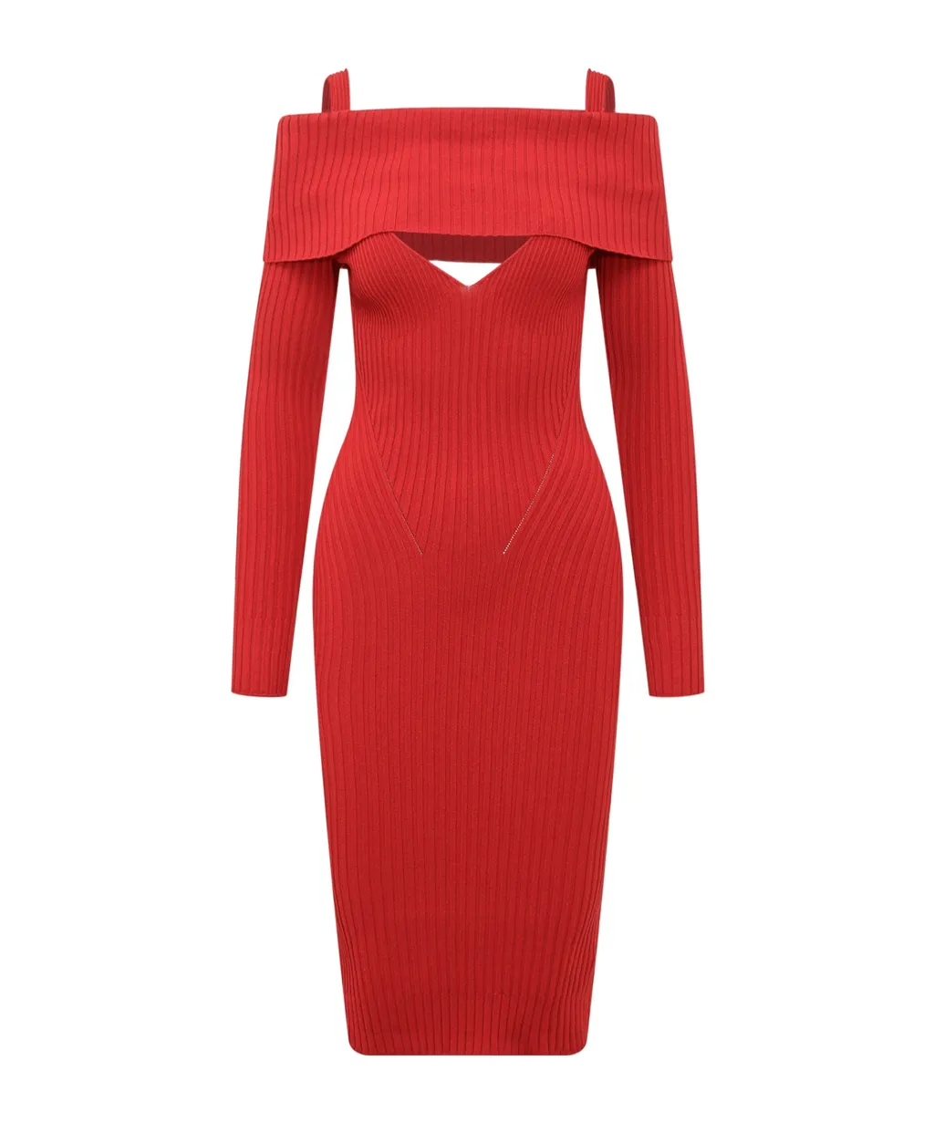 Andreadamo Off-Shoulder Knit Dress