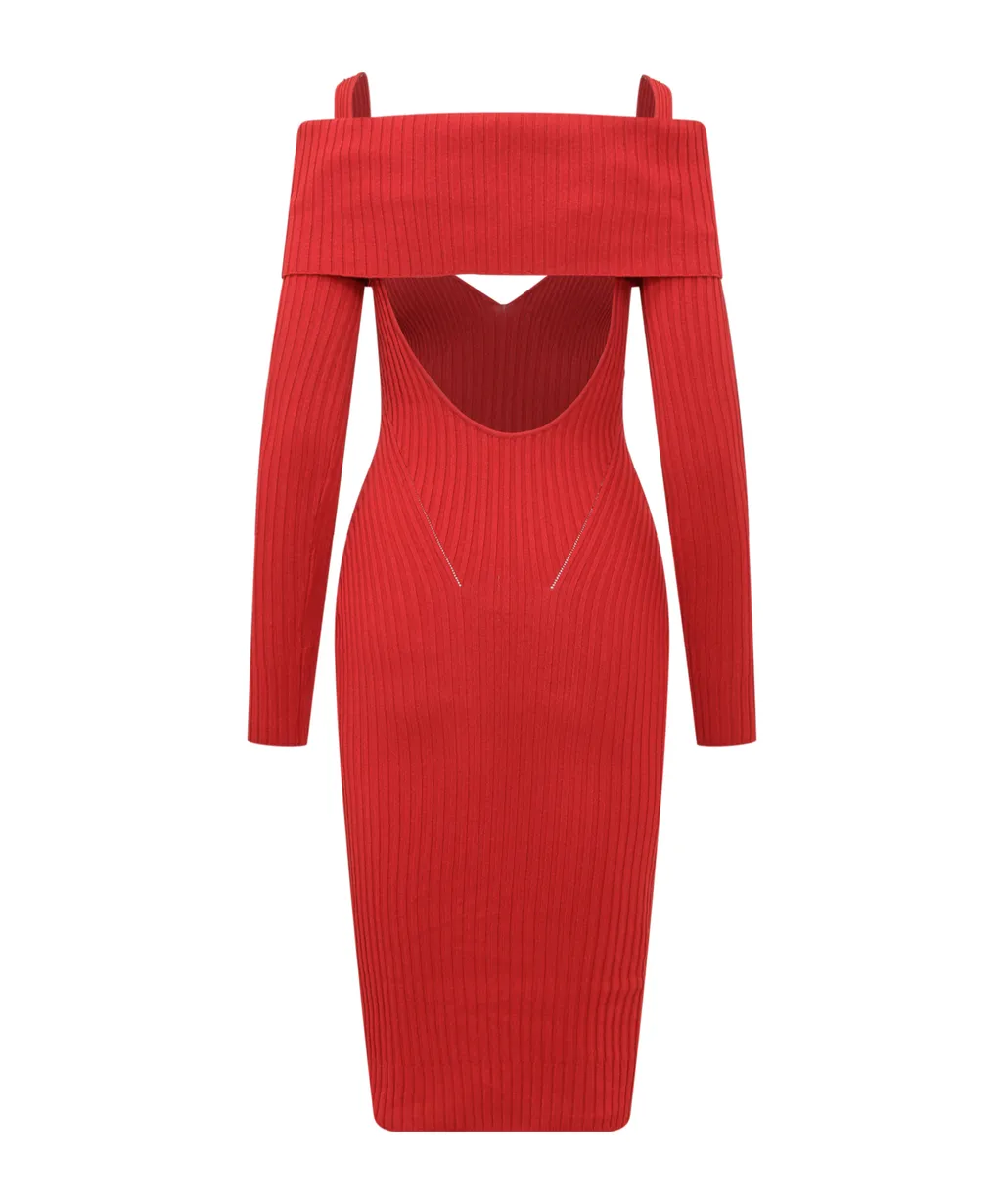 Andreadamo Off-Shoulder Knit Dress