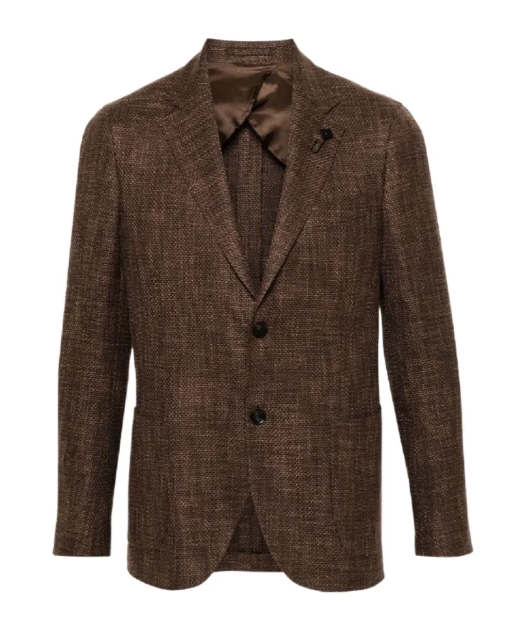 Notched-Lapels Single-Breasted Blazer