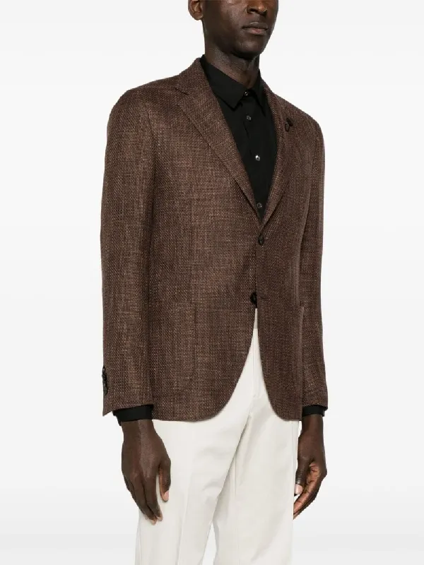 Notched-Lapels Single-Breasted Blazer