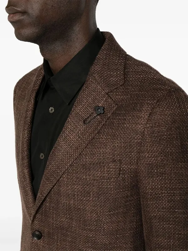 Notched-Lapels Single-Breasted Blazer