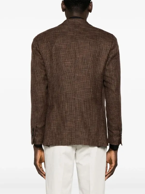 Notched-Lapels Single-Breasted Blazer