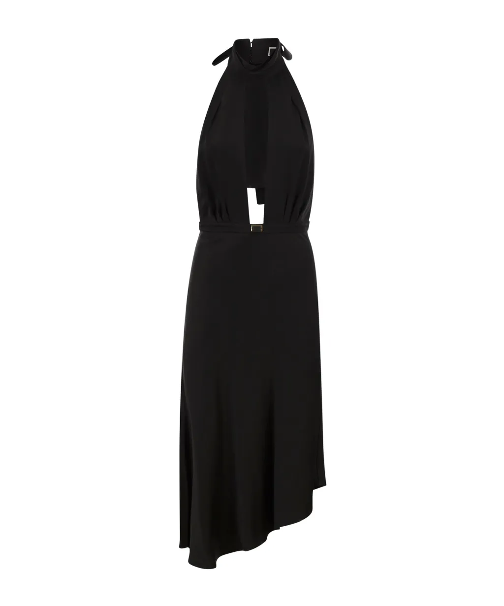 Elisabetta Franchi Sleeveless Asymmetric Midi Dress