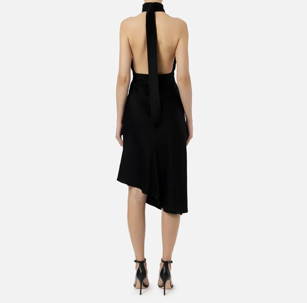 Elisabetta Franchi Sleeveless Asymmetric Midi Dress