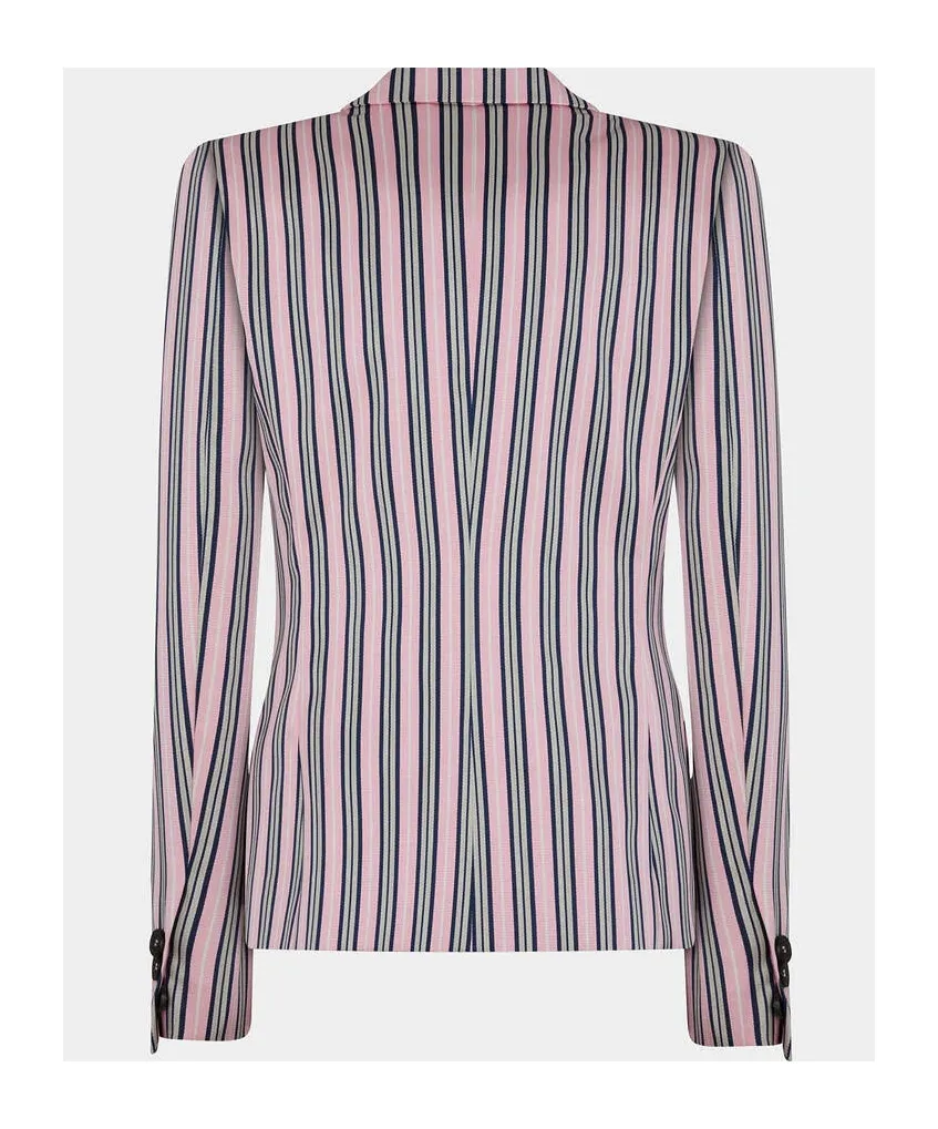 Logo-Patch Striped Blazer
