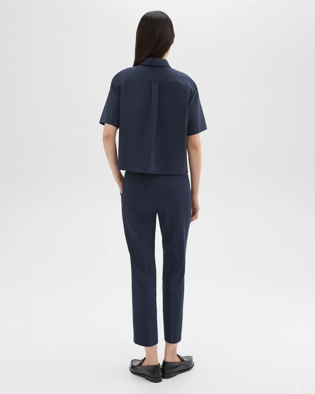 High-Waisted Slim Cropped Trousers